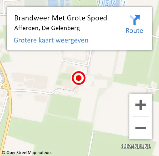 Locatie op kaart van de 112 melding: Brandweer Met Grote Spoed Naar Afferden, De Gelenberg op 6 juni 2021 10:41