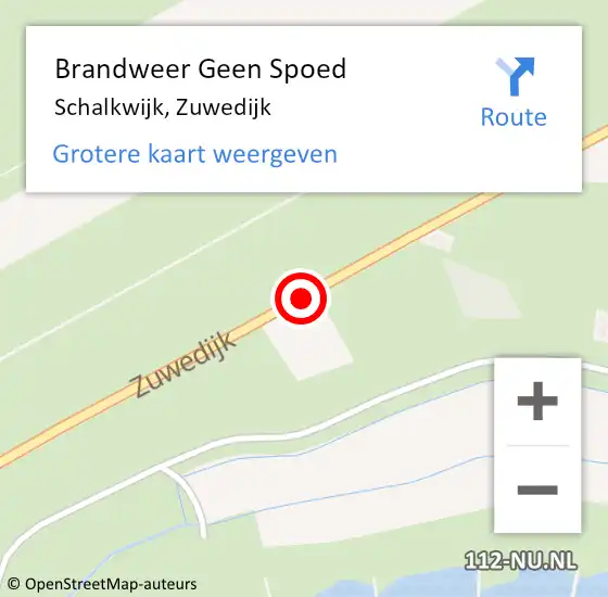 Locatie op kaart van de 112 melding: Brandweer Geen Spoed Naar Schalkwijk, Zuwedijk op 6 juni 2021 11:22