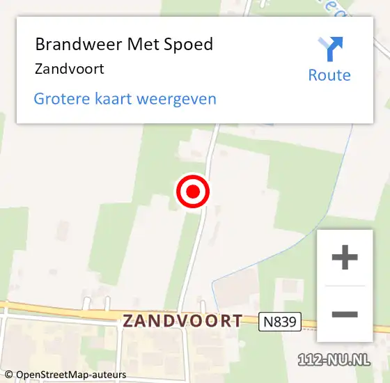 Locatie op kaart van de 112 melding: Brandweer Met Spoed Naar Zandvoort op 6 juni 2021 11:41