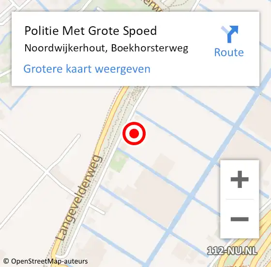 Locatie op kaart van de 112 melding: Politie Met Grote Spoed Naar Noordwijkerhout, Boekhorsterweg op 6 juni 2021 12:05