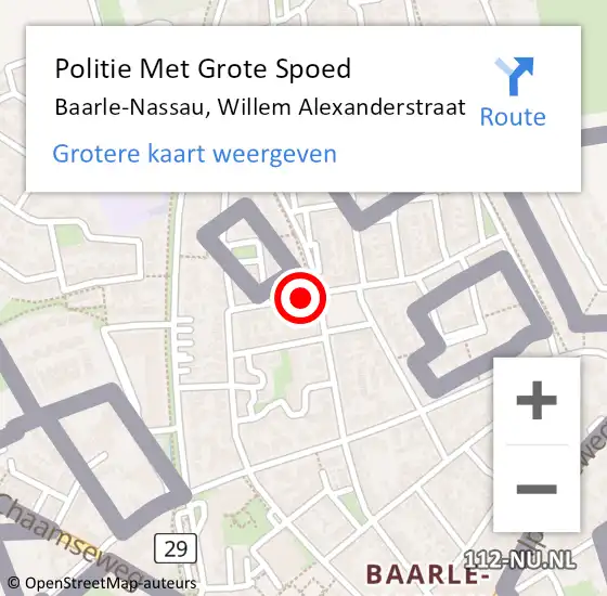 Locatie op kaart van de 112 melding: Politie Met Grote Spoed Naar Baarle-Nassau, Willem Alexanderstraat op 6 juni 2021 12:10