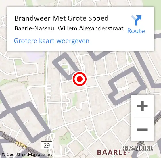 Locatie op kaart van de 112 melding: Brandweer Met Grote Spoed Naar Baarle-Nassau, Willem Alexanderstraat op 6 juni 2021 12:11