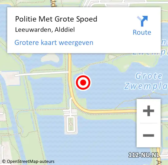 Locatie op kaart van de 112 melding: Politie Met Grote Spoed Naar Leeuwarden, Alddiel op 6 juni 2021 12:52