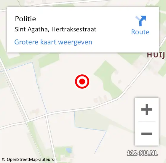 Locatie op kaart van de 112 melding: Politie Sint Agatha, Hertraksestraat op 6 juni 2021 13:00