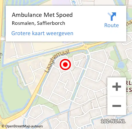 Locatie op kaart van de 112 melding: Ambulance Met Spoed Naar Rosmalen, Saffierborch op 6 juni 2021 13:16