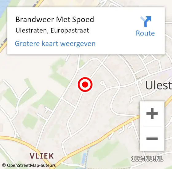 Locatie op kaart van de 112 melding: Brandweer Met Spoed Naar Ulestraten, Europastraat op 6 juni 2021 13:18