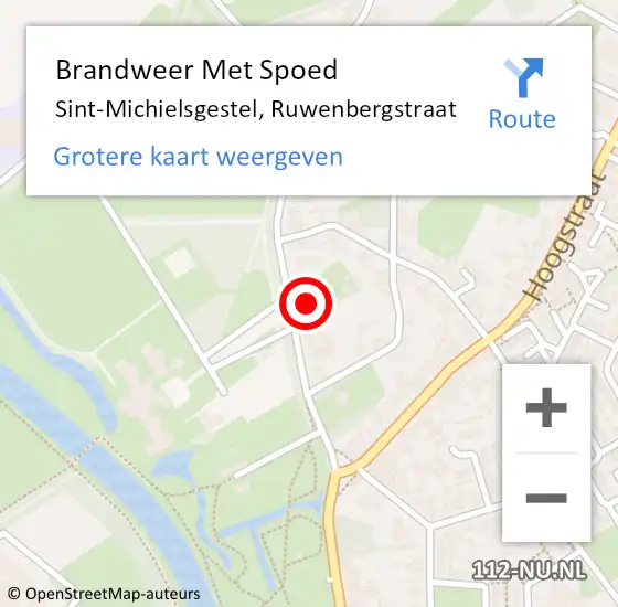 Locatie op kaart van de 112 melding: Brandweer Met Spoed Naar Sint-Michielsgestel, Ruwenbergstraat op 6 juni 2021 13:20