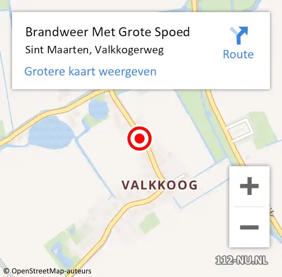 Locatie op kaart van de 112 melding: Brandweer Met Grote Spoed Naar Sint Maarten, Valkkogerweg op 6 juni 2021 13:35