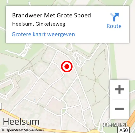 Locatie op kaart van de 112 melding: Brandweer Met Grote Spoed Naar Heelsum, Ginkelseweg op 6 juni 2021 14:07