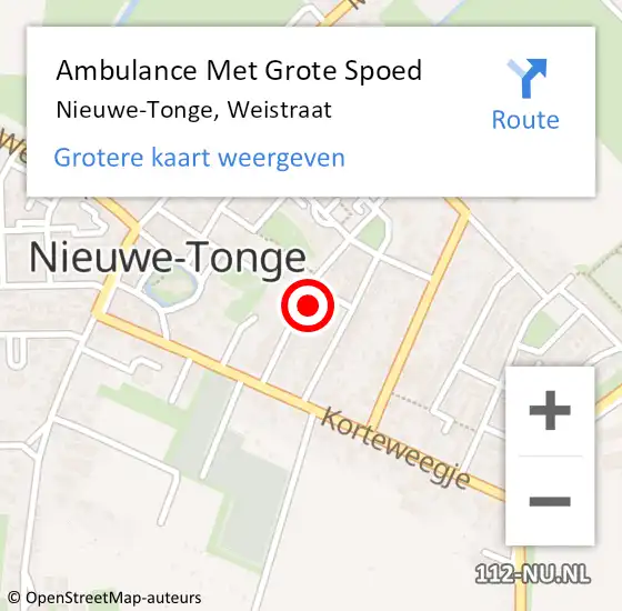 Locatie op kaart van de 112 melding: Ambulance Met Grote Spoed Naar Nieuwe-Tonge, Weistraat op 12 juni 2014 14:09