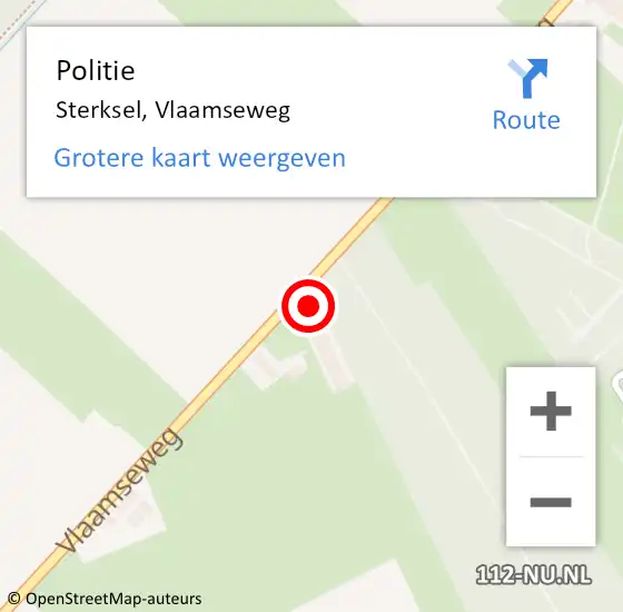 Locatie op kaart van de 112 melding: Politie Sterksel, Vlaamseweg op 6 juni 2021 14:35