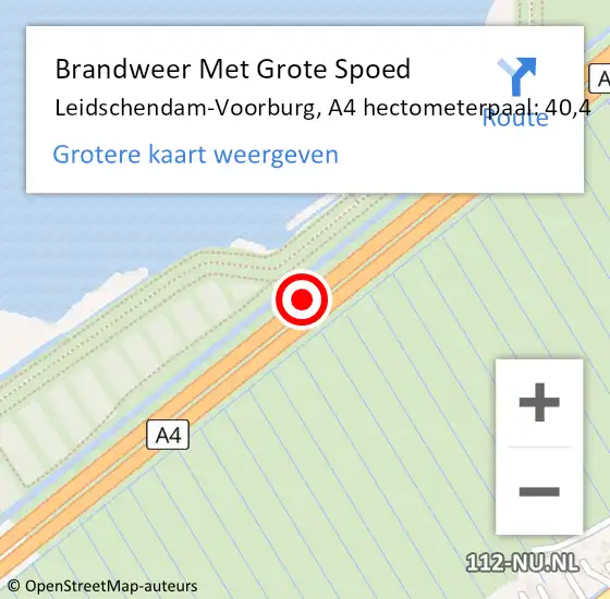 Locatie op kaart van de 112 melding: Brandweer Met Grote Spoed Naar Leidschendam-Voorburg, A4 hectometerpaal: 40,4 op 6 juni 2021 14:38