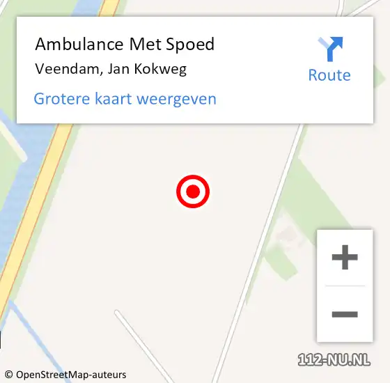 Locatie op kaart van de 112 melding: Ambulance Met Spoed Naar Veendam, Jan Kokweg op 6 juni 2021 15:00
