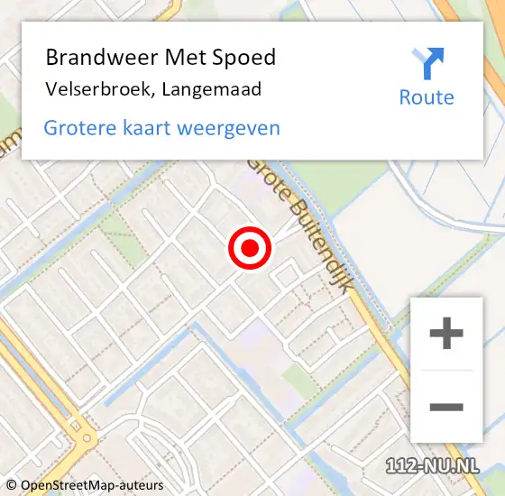 Locatie op kaart van de 112 melding: Brandweer Met Spoed Naar Velserbroek, Langemaad op 6 juni 2021 15:27