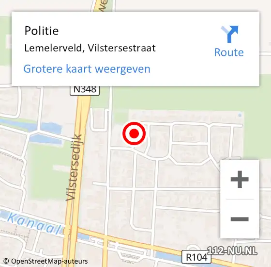 Locatie op kaart van de 112 melding: Politie Lemelerveld, Vilstersestraat op 6 juni 2021 17:43