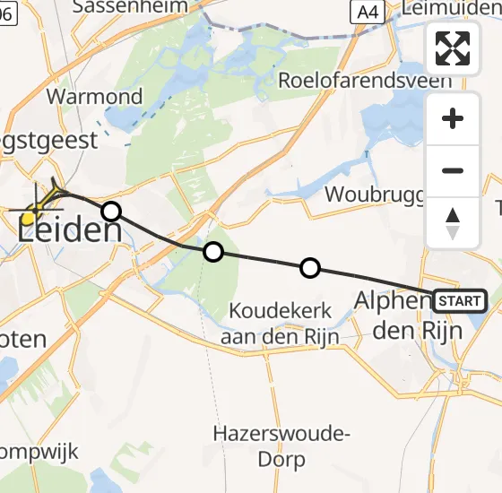 Vlucht Traumahelikopter PH-MAA van Alphen aan den Rijn naar Leiden op vrijdag 1 maart 2024 22:26