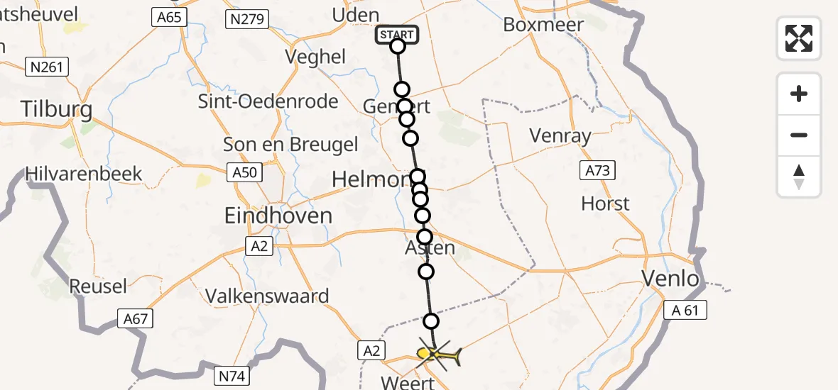 Vlucht Traumahelikopter onderweg vanuit Odiliapeel 11 maart 2024 16