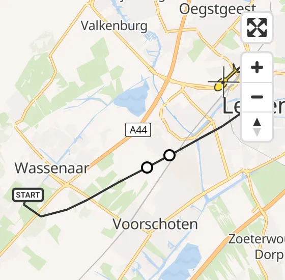 Vlucht Traumahelikopter PH-HVB van Wassenaar naar Leiden op dinsdag 19 maart 2024 0:20
