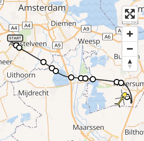 Vlucht Politiehelikopter PH-PXC van Schiphol naar Vliegveld Hilversum op donderdag 28 maart 2024 9:38