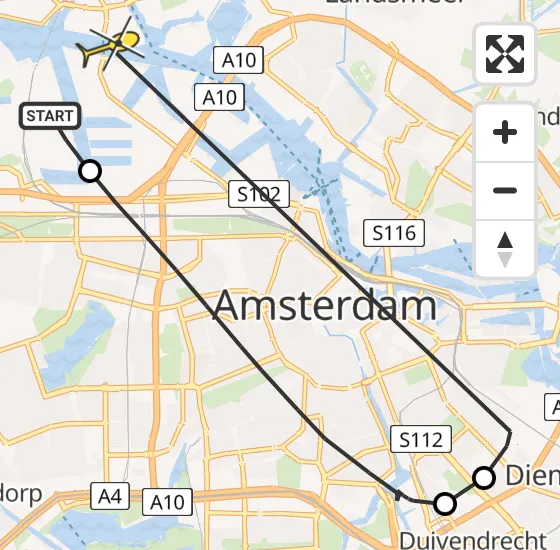 Vlucht Traumahelikopter PH-HVB van Amsterdam Heliport naar Amsterdam op donderdag 28 maart 2024 14:30