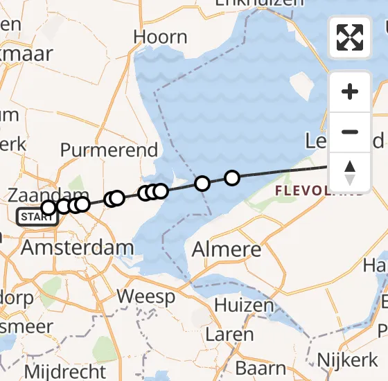 Vlucht Traumahelikopter PH-HVB van Amsterdam Heliport naar Lelystad op vrijdag 29 maart 2024 10:22