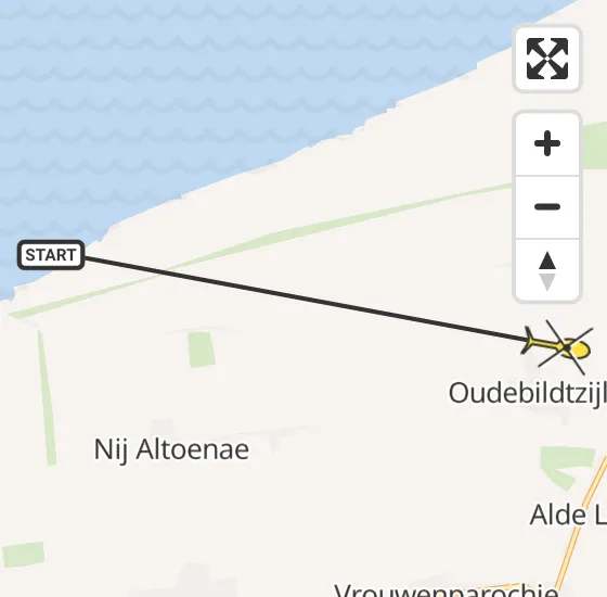 Vlucht Ambulancehelikopter PH-HOW van St.-Annaparochie naar Oudebildtzijl op vrijdag 29 maart 2024 13:29