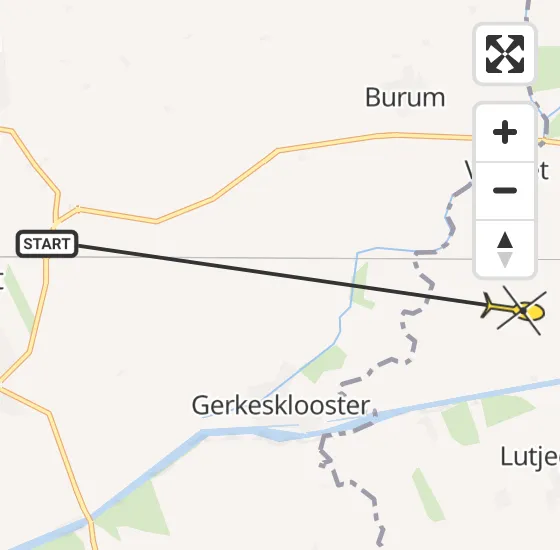 Vlucht Ambulancehelikopter PH-HOW van Buitenpost naar Lutjegast op vrijdag 29 maart 2024 13:38