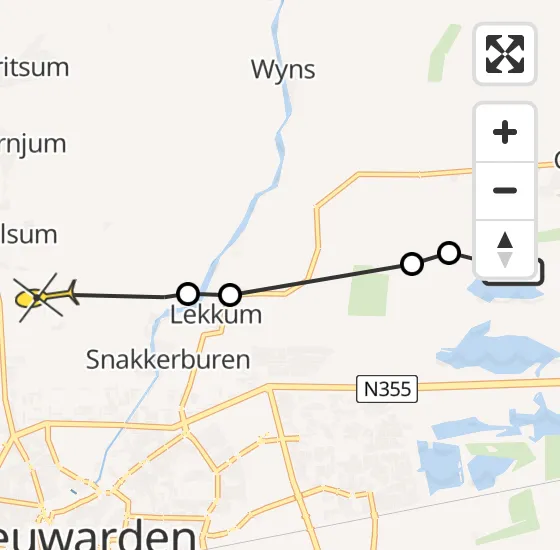 Vlucht Ambulancehelikopter PH-HOW van Leeuwarden naar Jelsum op vrijdag 29 maart 2024 14:25
