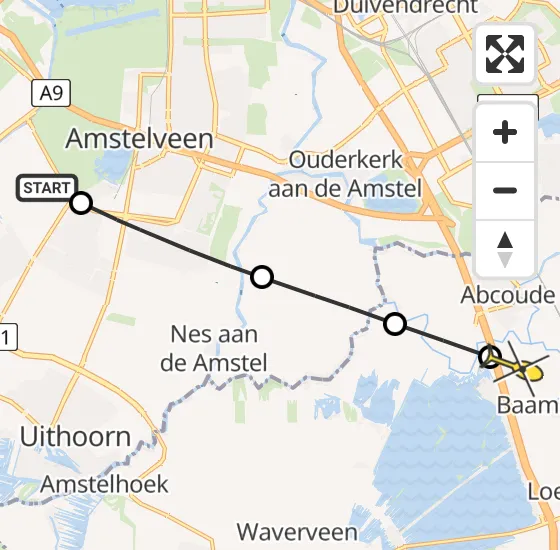 Vlucht Politiehelikopter PH-PXD van Aalsmeer naar Baambrugge op woensdag 10 april 2024 2:17