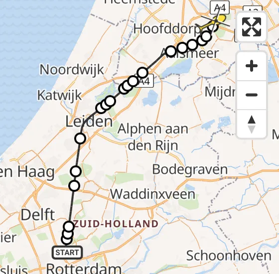 Vlucht Politiehelikopter PH-PXF van Rotterdam The Hague Airport naar Schiphol op maandag 15 april 2024 20:32