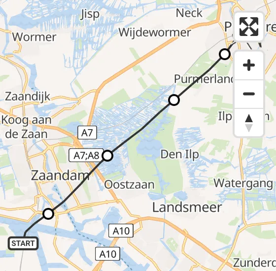 Vlucht Traumahelikopter PH-HVB van Amsterdam Heliport naar Purmerend op dinsdag 16 april 2024 7:03