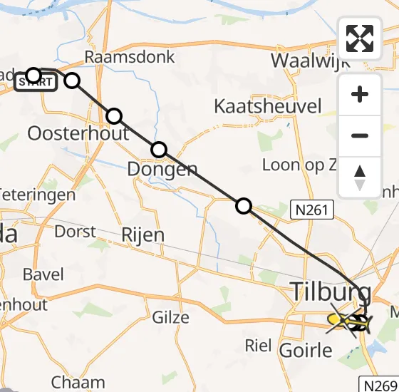 Vlucht Traumahelikopter PH-UMC van Den Hout naar Tilburg op dinsdag 16 april 2024 6:52