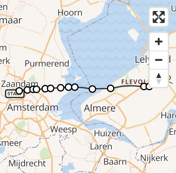 Vlucht Traumahelikopter PH-HVB van Amsterdam Heliport naar Lelystad Airport op dinsdag 16 april 2024 13:13