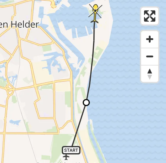 Vlucht Politiehelikopter PH-PXX van Vliegveld De Kooy naar Den Helder op dinsdag 16 april 2024 14:57