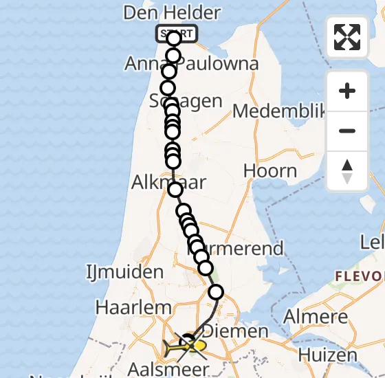 Vlucht Politiehelikopter PH-PXX van Vliegveld De Kooy naar Schiphol op dinsdag 16 april 2024 16:44