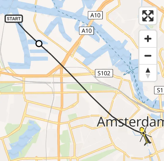 Vlucht Traumahelikopter PH-TTR van Amsterdam Heliport naar Amsterdam op dinsdag 16 april 2024 18:15