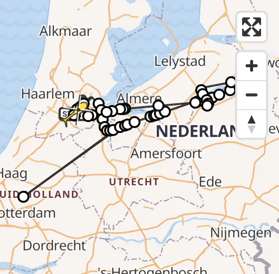 Vlucht Politiehelikopter PH-PXC van Schiphol naar Schiphol op dinsdag 16 april 2024 18:44