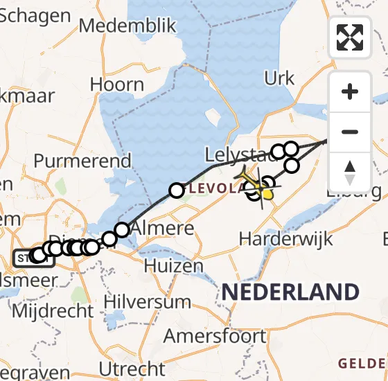 Vlucht Politiehelikopter PH-PXC van Schiphol naar Lelystad Airport op woensdag 17 april 2024 8:32