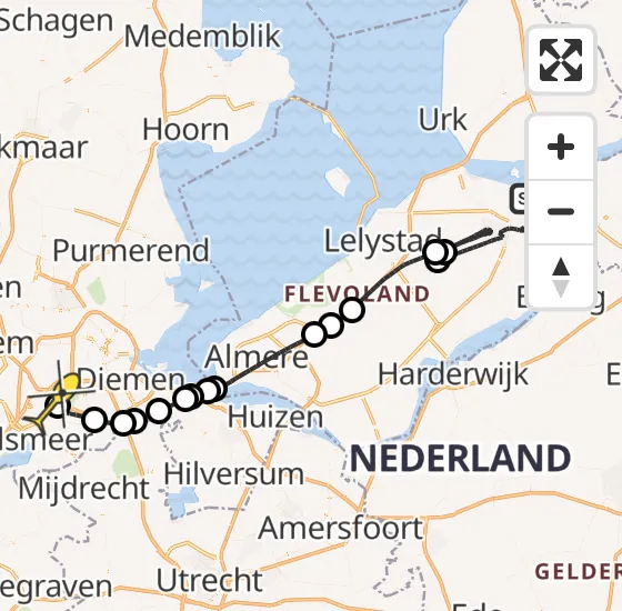 Vlucht Politiehelikopter PH-PXC van Dronten naar Schiphol op woensdag 17 april 2024 11:26