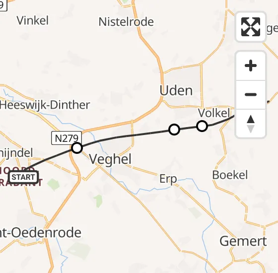 Vlucht Traumahelikopter PH-LLN van Schijndel naar Vliegbasis Volkel op woensdag 17 april 2024 15:11