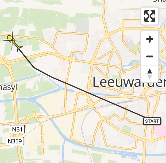 Vlucht Ambulancehelikopter PH-OOP van Leeuwarden naar Leeuwarden op woensdag 17 april 2024 17:14