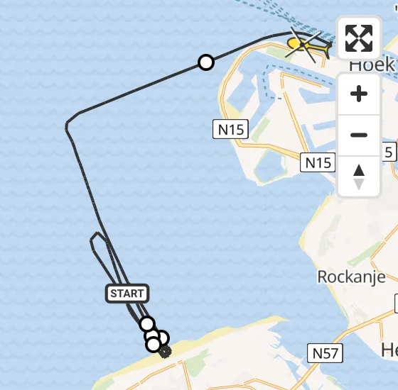 Vlucht Kustwachthelikopter PH-NCG van  naar Maasvlakte op donderdag 18 april 2024 8:27