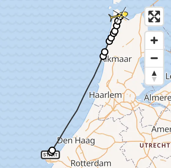 Vlucht Kustwachthelikopter PH-NCG van Maasvlakte naar Vliegveld De Kooy op donderdag 18 april 2024 12:27