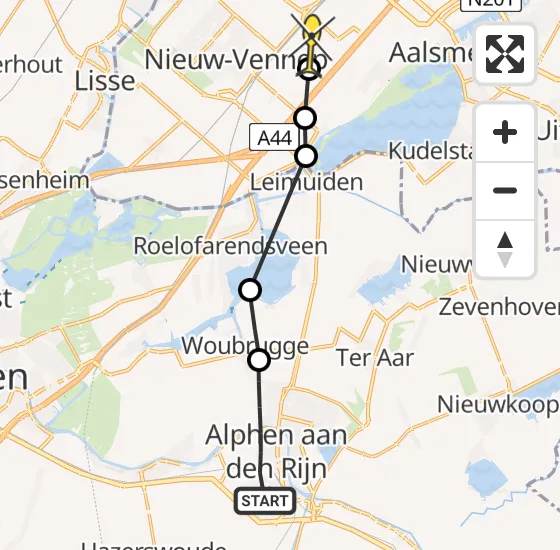 Vlucht Politiehelikopter PH-PXE van Alphen aan den Rijn naar Nieuw-Vennep op donderdag 18 april 2024 16:33