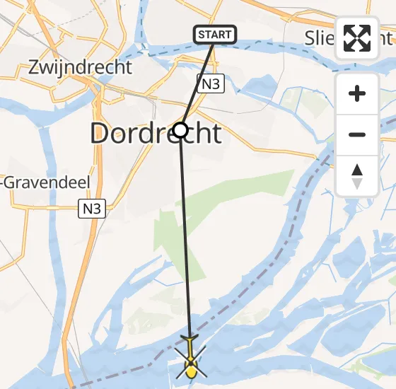Vlucht Politiehelikopter PH-PXF van Papendrecht naar Werkendam op donderdag 18 april 2024 17:17