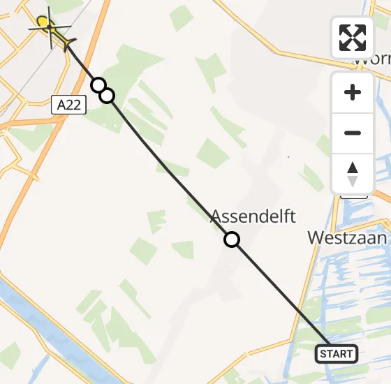 Vlucht Traumahelikopter PH-TTR van Westzaan naar Heemskerk op vrijdag 19 april 2024 15:06