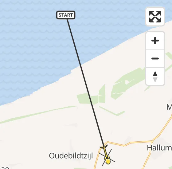Vlucht Ambulancehelikopter PH-OOP van Marrum naar Hallum op vrijdag 19 april 2024 18:50