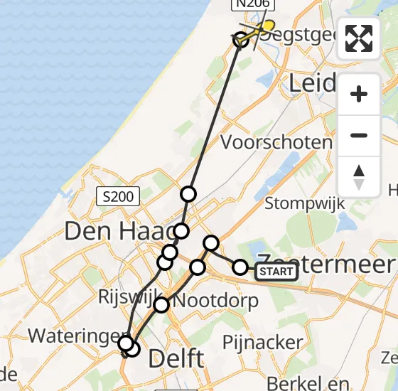 Vlucht Politiehelikopter PH-PXB van Zoetermeer naar Katwijk op zaterdag 20 april 2024 11:09