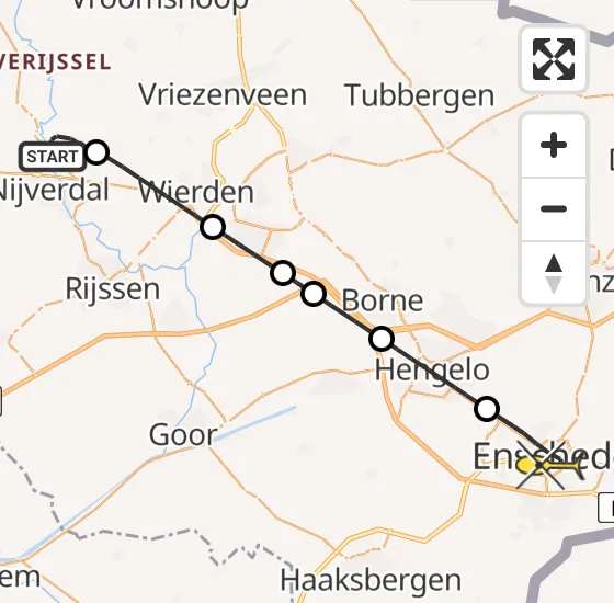 Vlucht Traumahelikopter PH-DOC van Nijverdal naar Enschede op dinsdag 23 april 2024 8:00