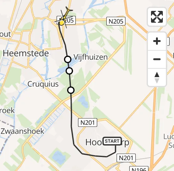 Vlucht Traumahelikopter PH-TTR van Hoofddorp naar Haarlem op dinsdag 23 april 2024 8:21